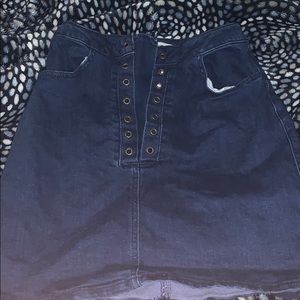 2 blue jean skirts